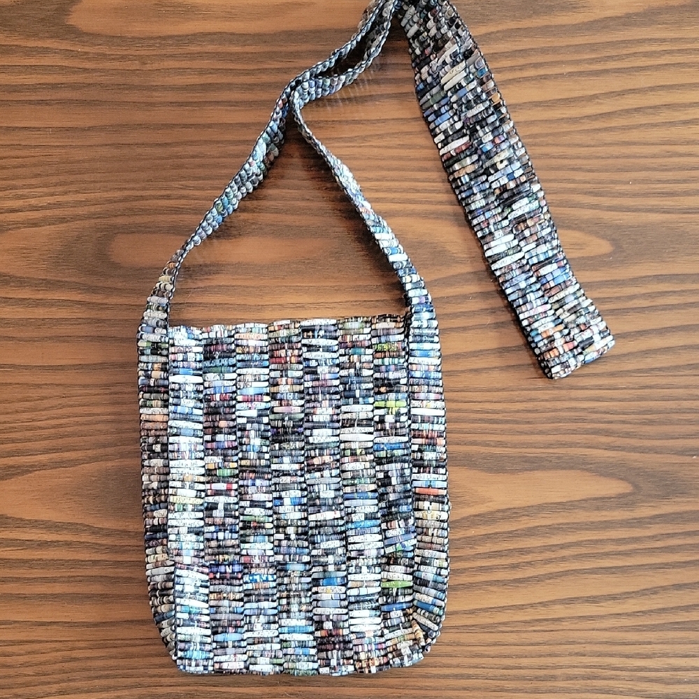 MUSHANA Handcrafted Multicolor Recycled Paper Crossbody Bag | Made In Uganda